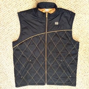 Rare NIKE LeBron James Logo Quilted Insulated Vest - Black and Gold - XXL